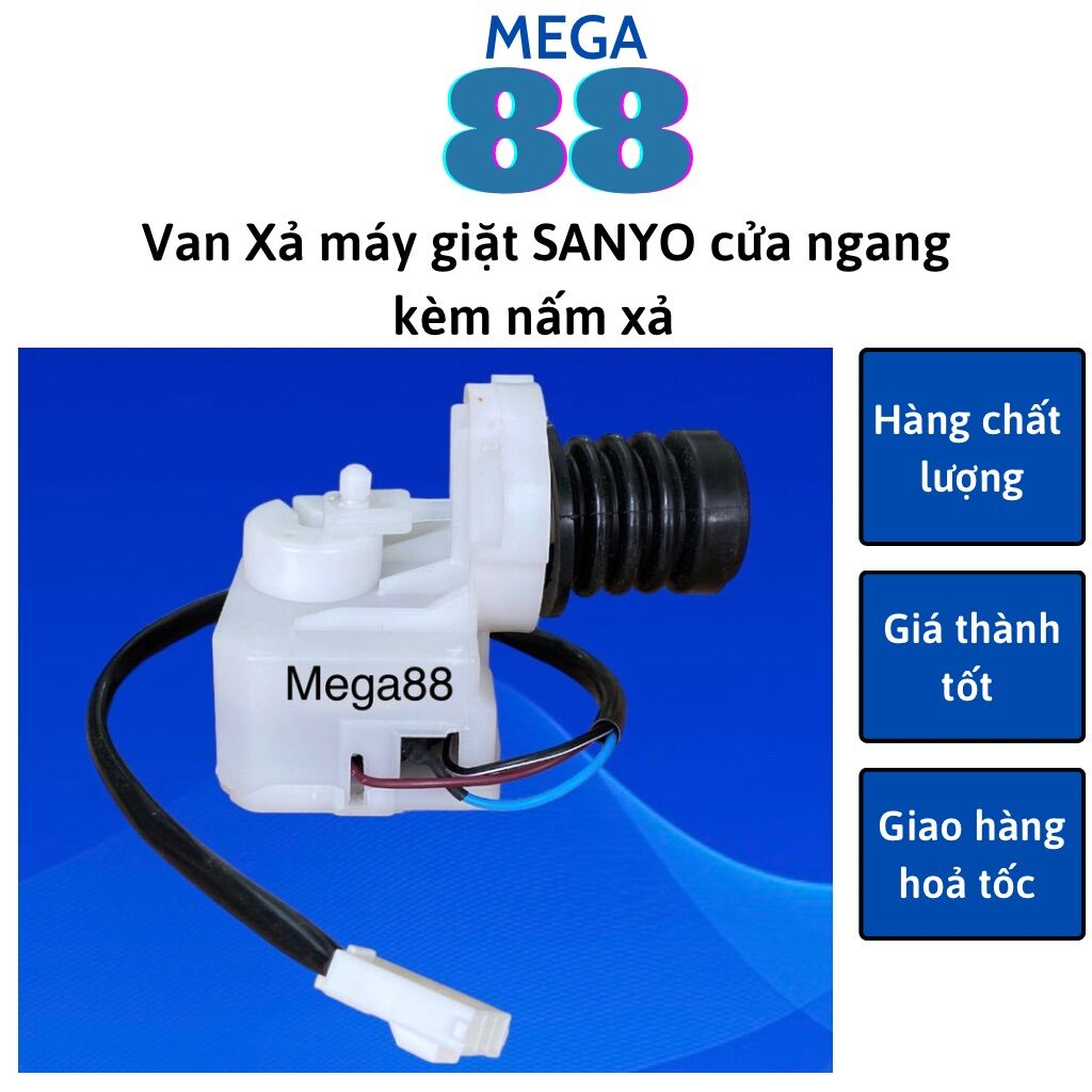 Van xả máy giặt Sanyo Aqua cửa ngang kèm nấm phốt xả - motor xả nước máy giặt Aqua cửa ngang