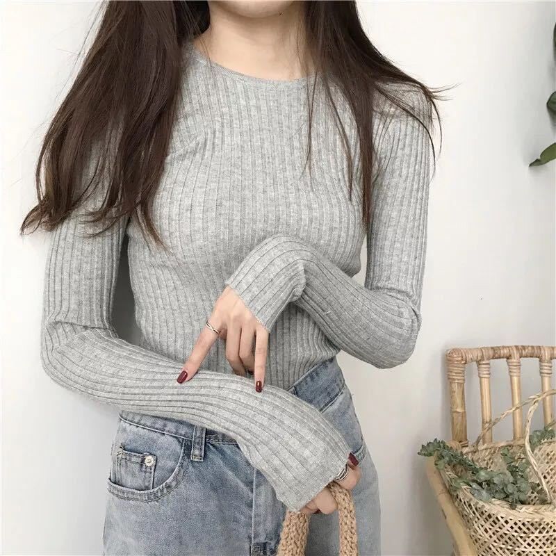 Áo len lông cừu cổ tròn mềm mại