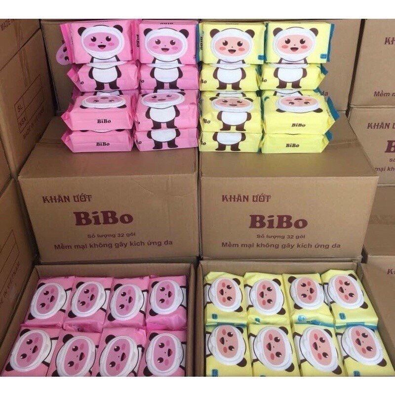 Combo 5 gói khăn ướt không mùi Bibo ( 1 bịch 100 tờ rút)