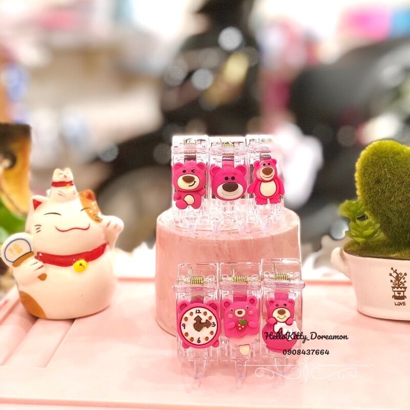 Set 6c kẹp tóc 3 răng gấu dâu lotso