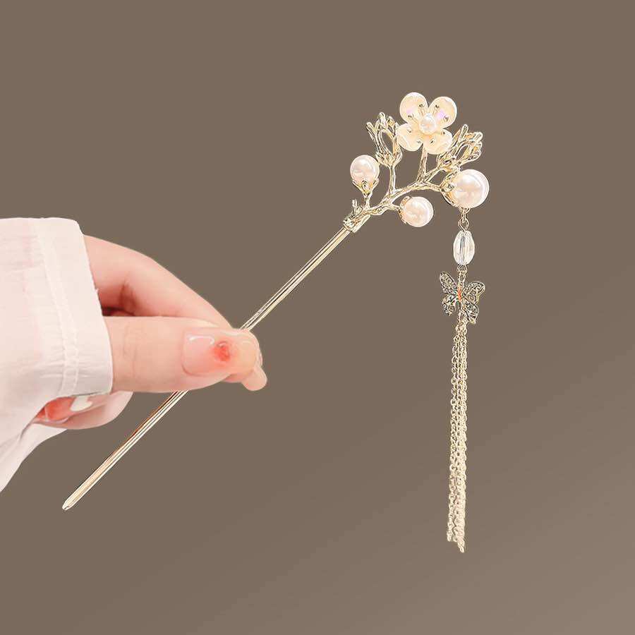 Trâm cài tóc tinh tế sang trọng tổng hợp các kiểu trâm búi tóc bằng gỗ kim loại hình hoa