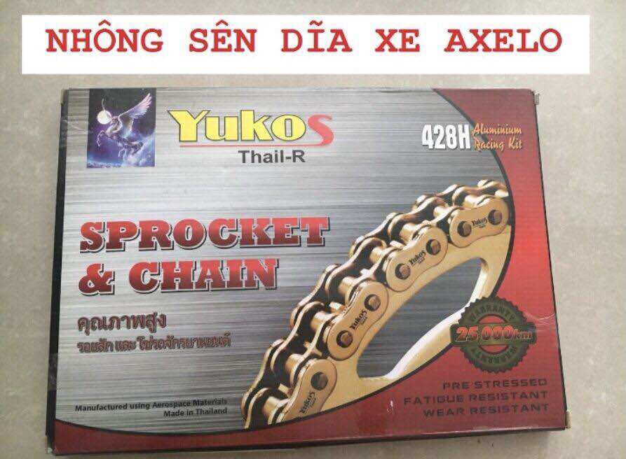 Nhông sên dĩa xe Axelo ( Mạ Vàng) Yukos Thái Lan