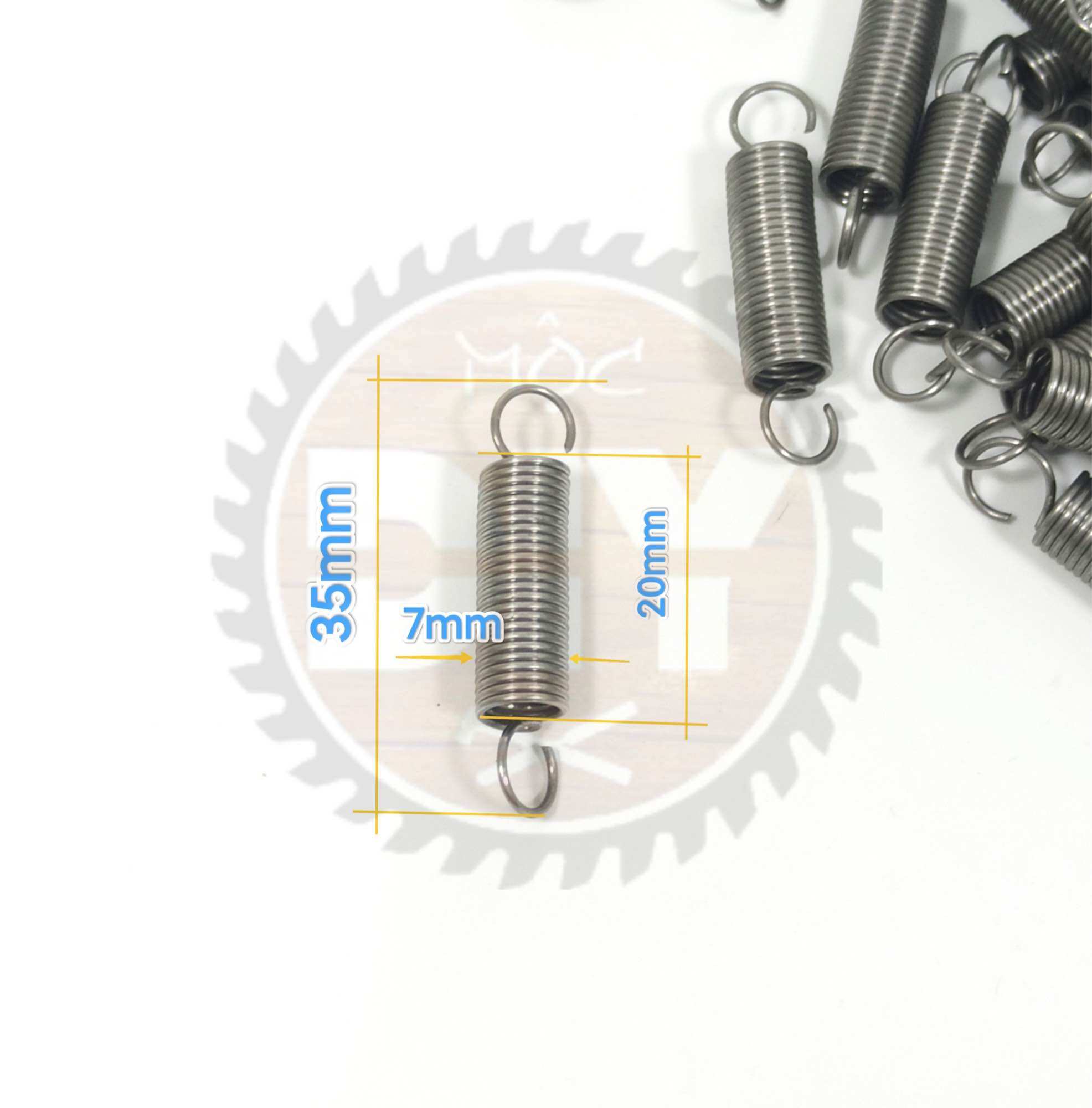 Lò xo kéo inox phi 7 dài 35mm, sợi 0.8mm (5 cái)