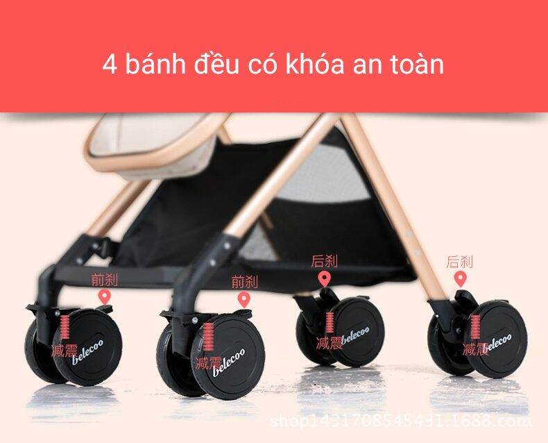 Xe đẩy 2 chiều 3 tư thế gập gọn Belecoo hàng cao cấp
