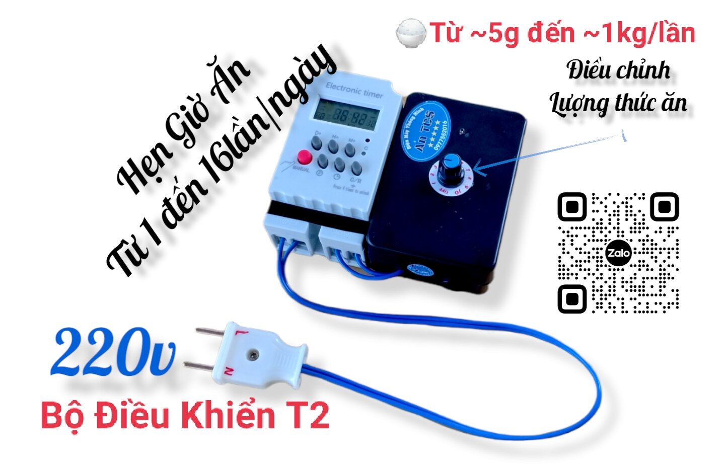 Máy Cho Cá Gà ăn tự động V7-T2 ( An TCS )