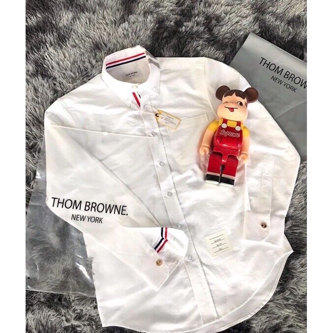Sơ mi Thom Brow trắng 3 cúc vàng cao cấp