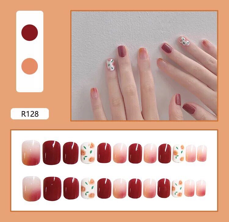 Set 24 móng tay giả / combo 24 móng giả có sẵn keo dán / bộ 24 nail giả