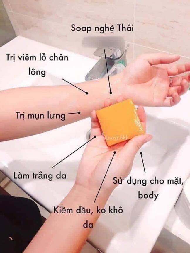 Set 3 cục xà phòng nghệ cam Galong thái lan