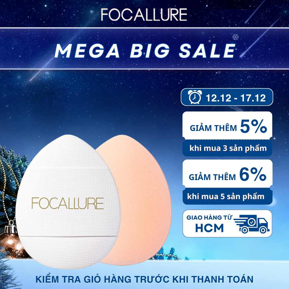 FOALLURE Bông Phấn Trang Điểm Mini Ngón Tay Bông Mút Mềm Mại Dụng Cụ Trang Điểm