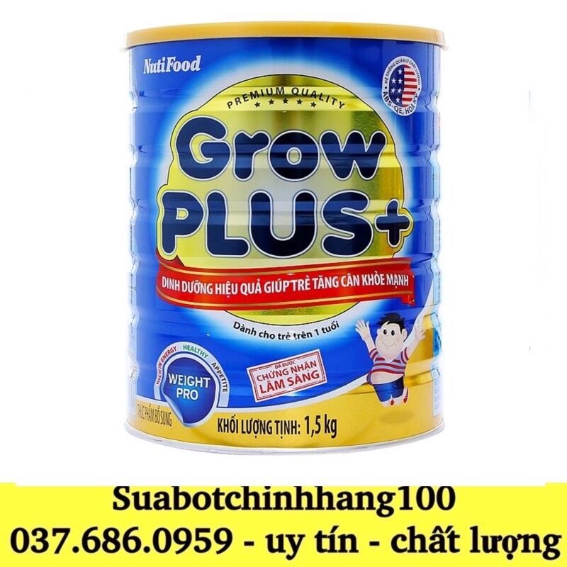 Sữa bột growplus xanh tăng cân 1500g