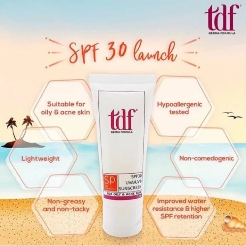 [Hcm]Spf30 Uva/Uvb Sunscreen 50G Tdf Chống Nắng Chống Lão Hóa Dành Cho Da Dầu Và Da Mụn