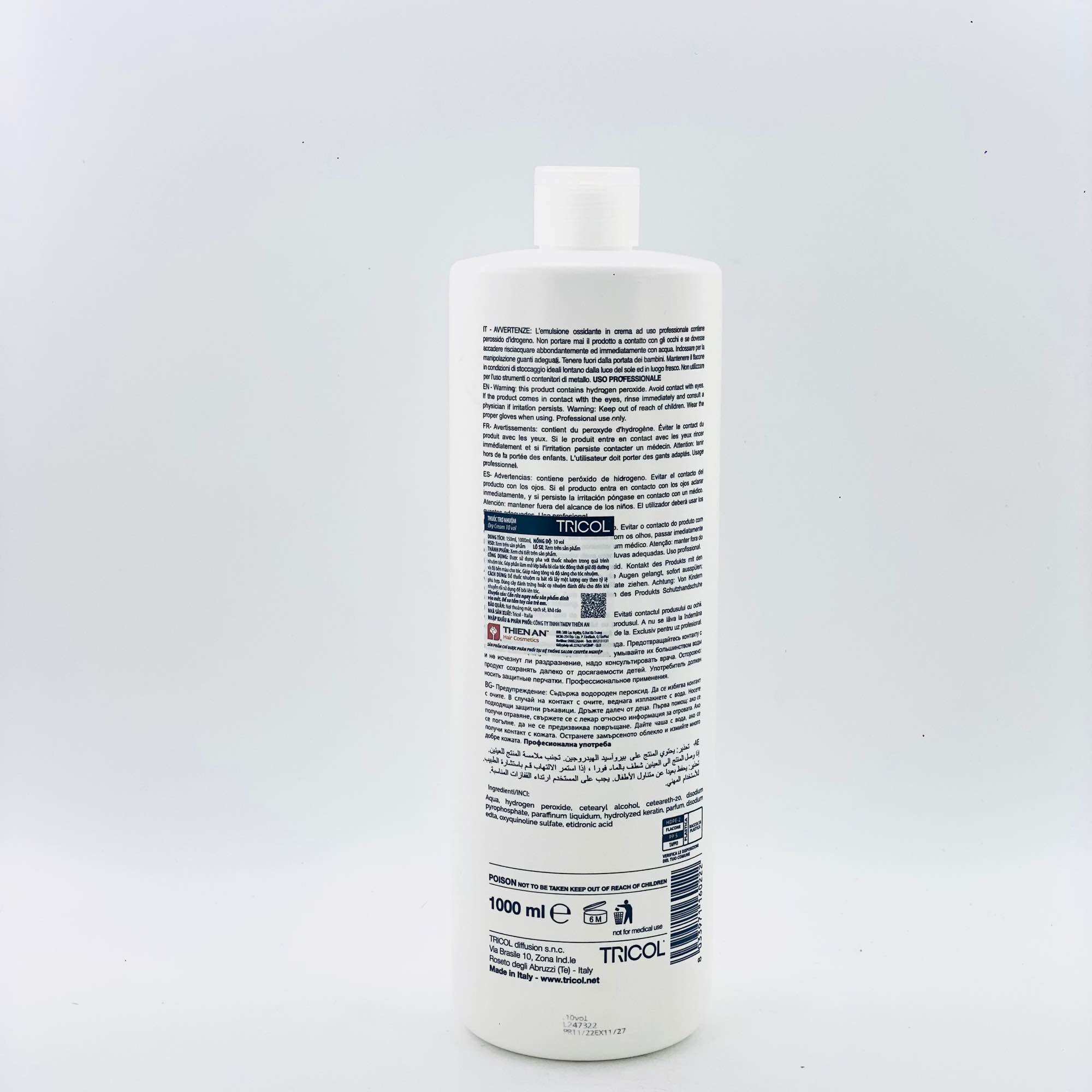 Oxy trợ nhuộm tóc cao cấp TRICOL 1000ml