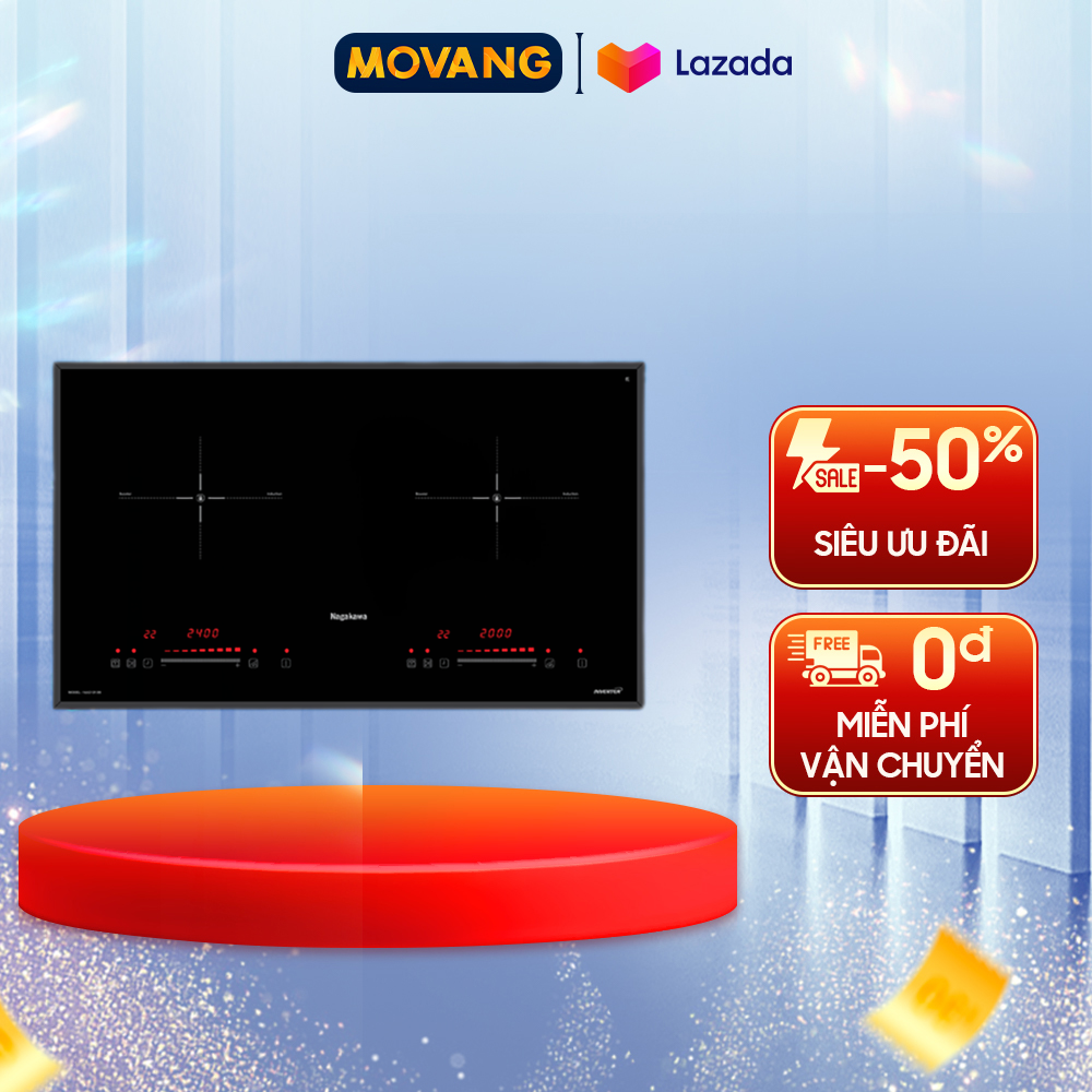 - bếp từ đôi nagakawa nag1213m - tổng công suất 4400 w - bảng điều khiển cảm ứng