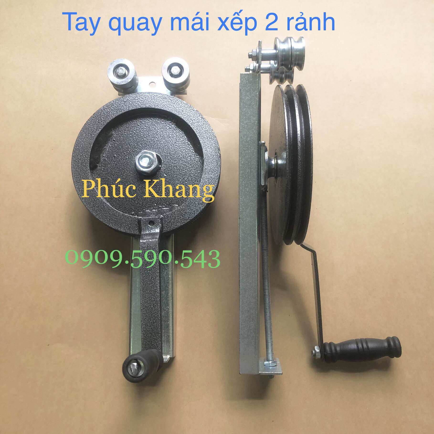Tay quay mái bạt xếp - Mái trượt