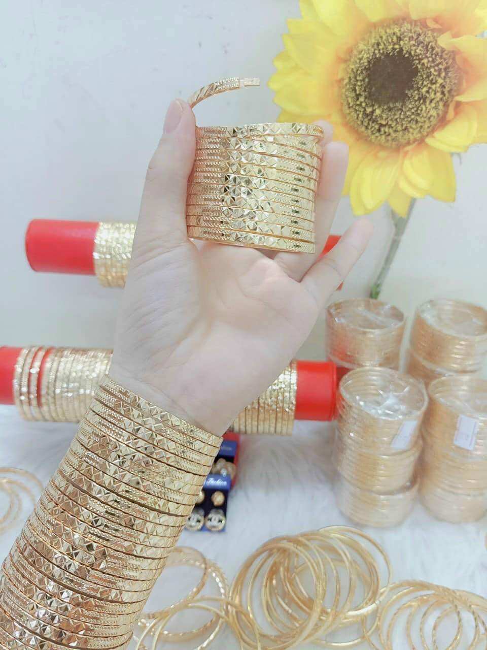 Vòng ximen đồng 3 thoi đeo bao bền xà bông mỗi ngày ký hiệu 18k khoá lưỡi gà