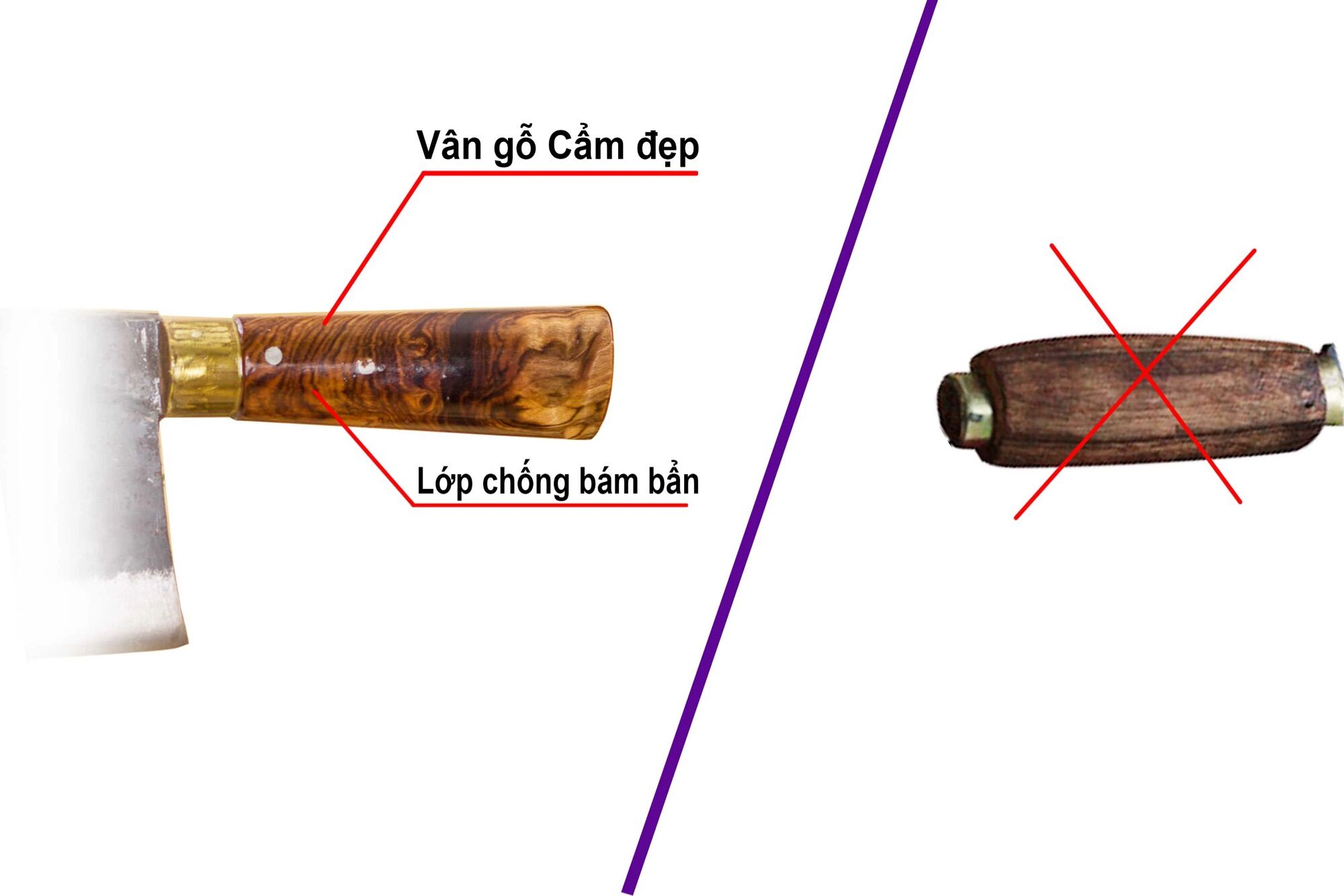 Dao Thái rèn Thủ Công bằng Nhíp Đỏ T08 (bản bé)