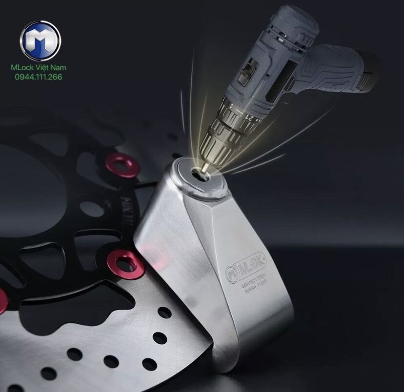Khoá đĩa xe máy Mlock W710SS hàng nhập Đức