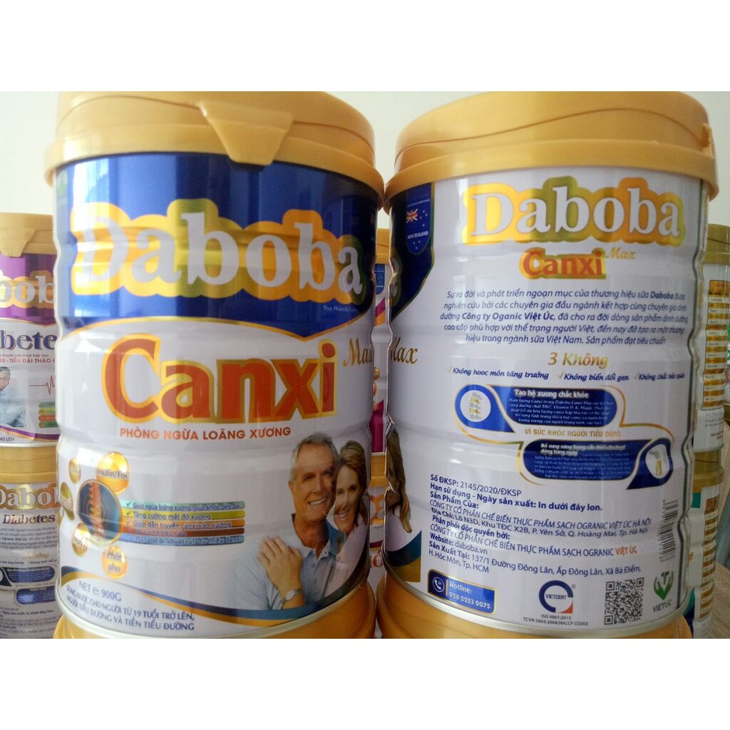 Combo 2 lon Sữa bột Daboba Canxi Max lon 900g