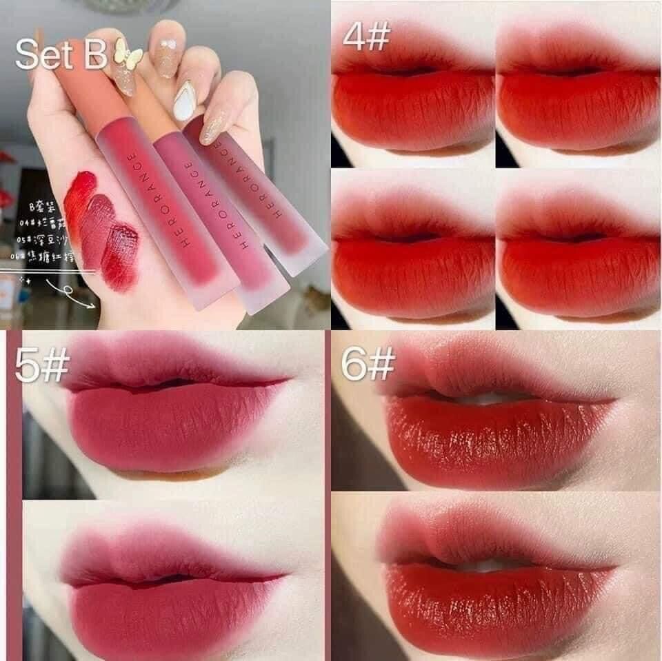 Set 3 Cây Son Kem Lì HERORANGE Velvet