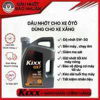 Dầu Nhớt Kixx GX7 SP 5W30 (Nhựa- 4L)- Dùng cho Xe Xăng - Bền Máy & Tiết Kiệm Nhiên Liệu