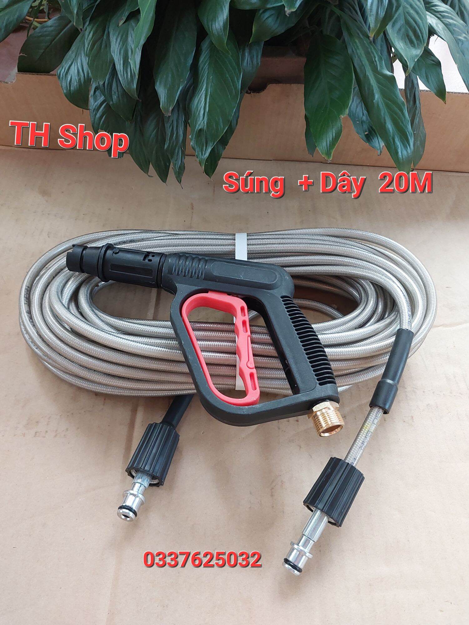 Dây rửa xe 10M, 15M, 20M, 30M,  S.úng xịt cò đỏ ( LOẠI TỐT)