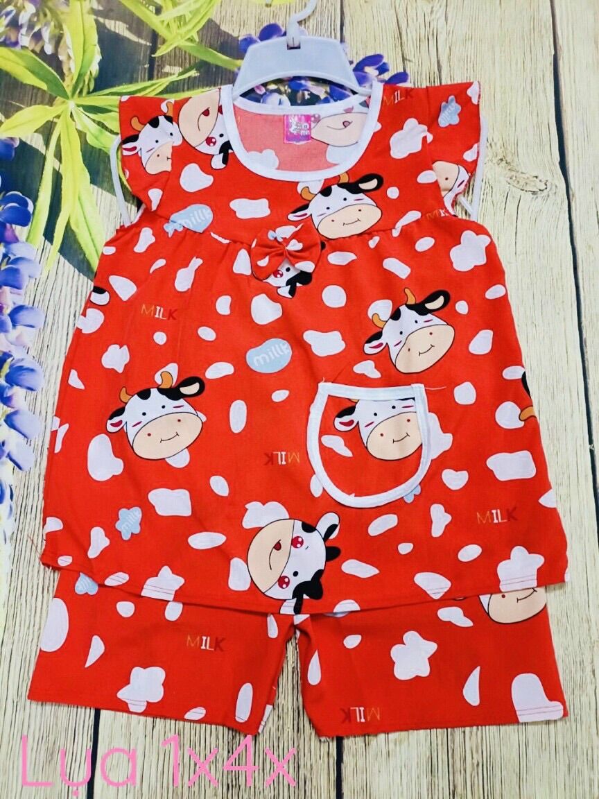 (Hcm) BỘ LỤA CHO BÉ GÁI SIZE LỚN 25-35 KG( NGẪU NHIÊN)