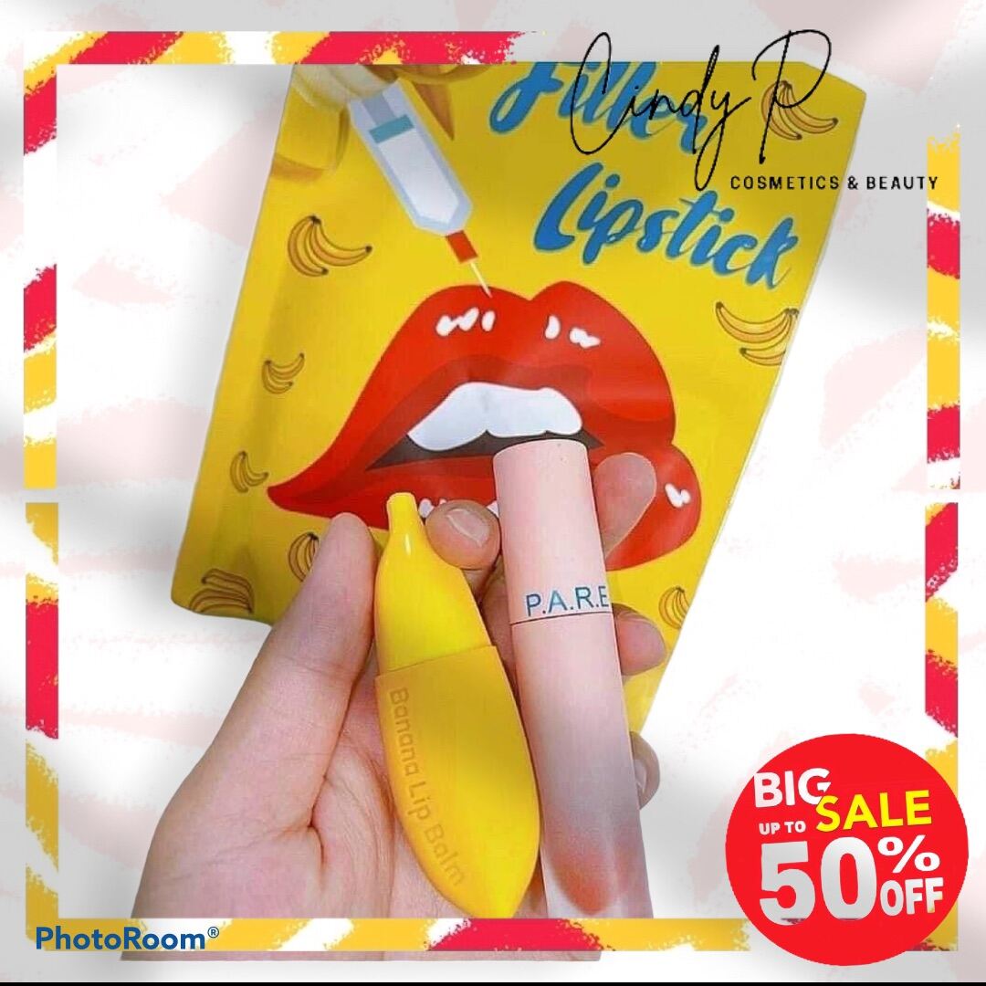 Son Filler Khử Thâm Môi Collagen 🍌Son Chuối Banana Lipstick 🍌 Mua 1 Tặng 1 Son Kem Siêu Lì P.a.r.e.a