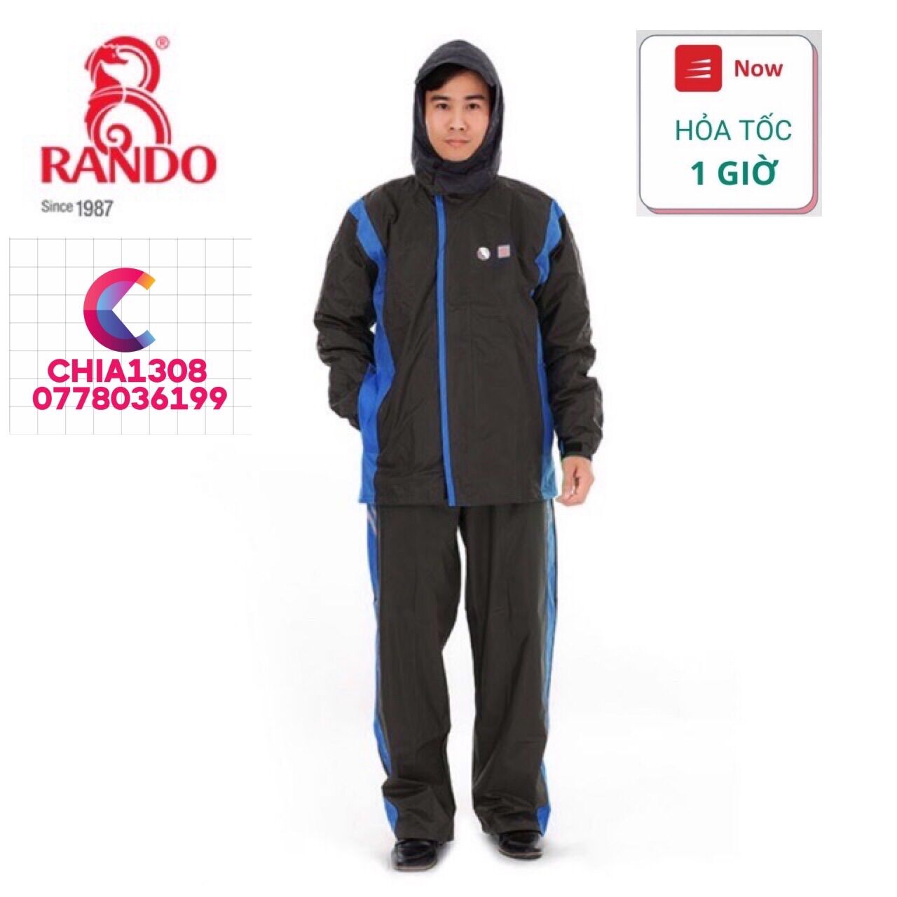 Áo mưa bộ thể thao cao cấp của rando