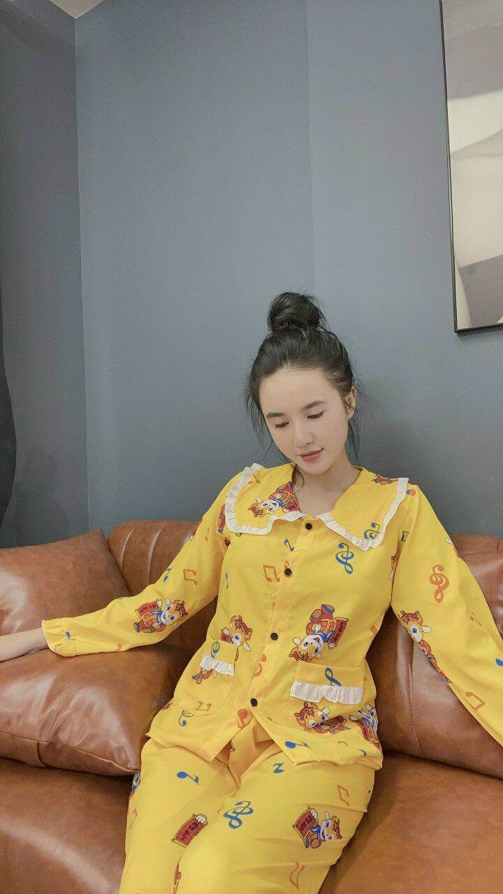 [Freeship] ĐỒ BỘ LỤA QUẦN DÀI TIỂU THƯ MẶC NHÀ CÓ TÚI  - M70