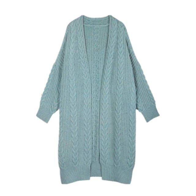 Áo len cardigan vặn thừng dáng dài