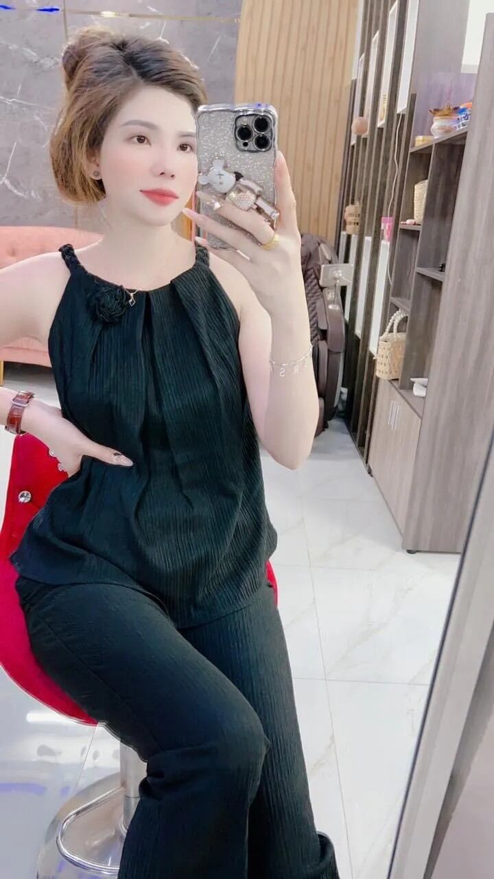 Sét bộ dài yếm hoa