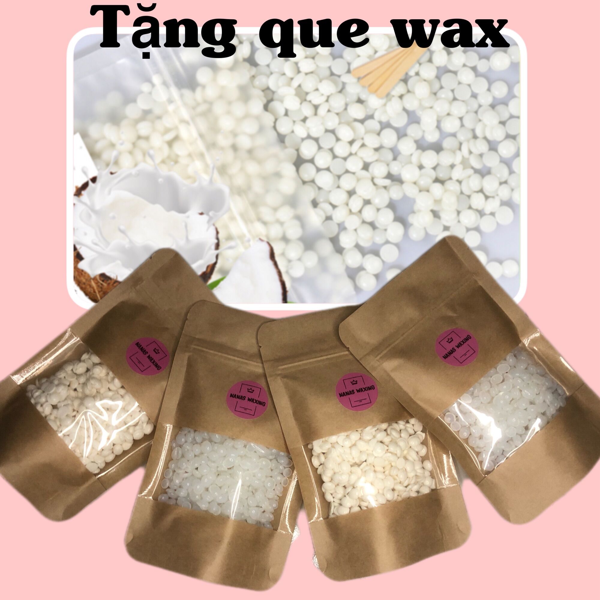 Combo Sáp wax lông dừa 100g, Chén silicon + Mỡ Trăn