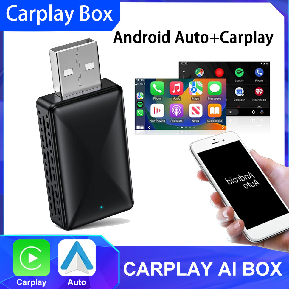 Smart Carplay Ai Box Android Auto Không Dây USB Dongle Oem Có Dây Sang Hộp Phát Trực Tuyến Không Dây Cho Tivi Ô Tô