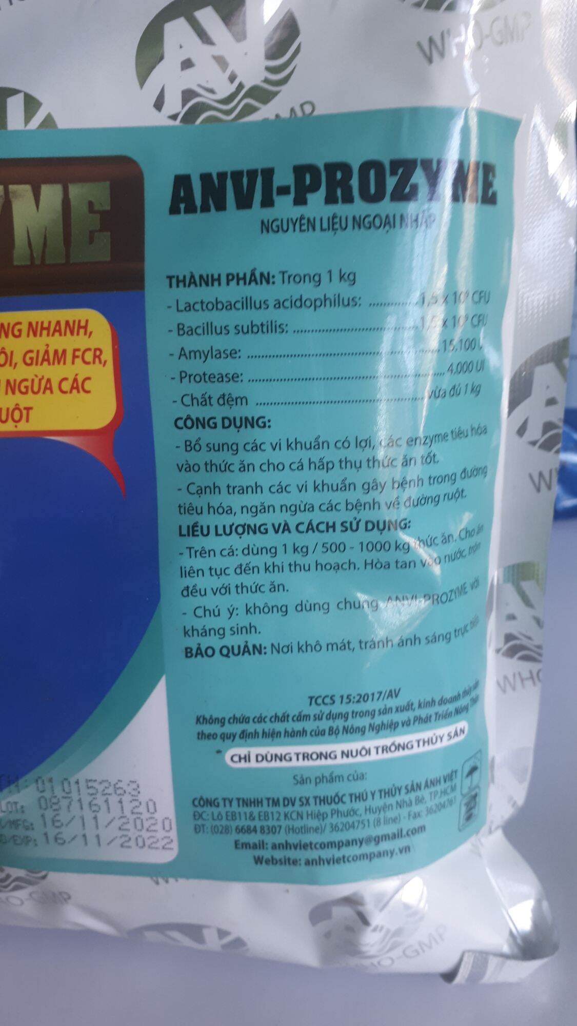 Men tiêu hóa cho động vật thủy sản