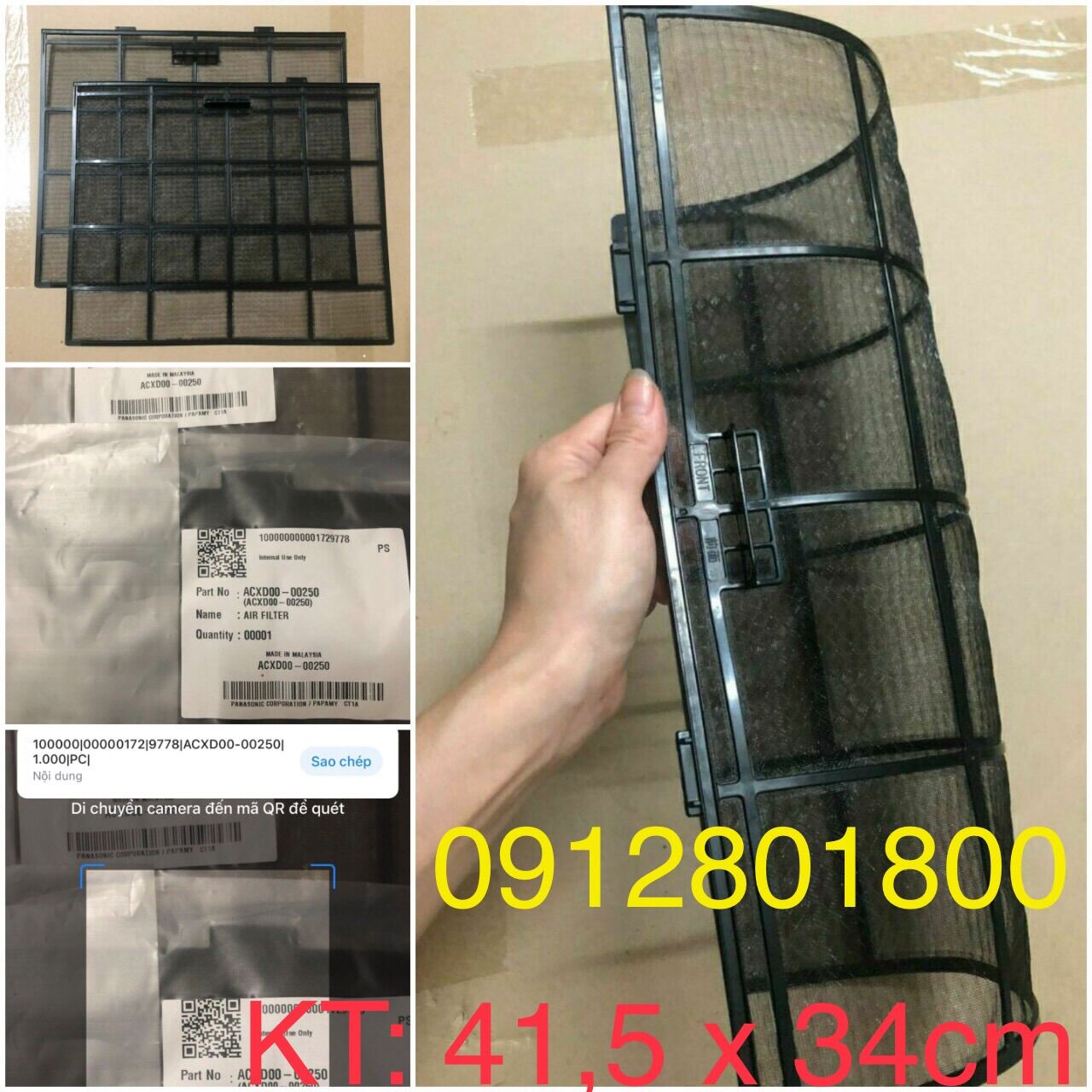 Bộ 2 tấm lưới lọc điều hoà panasonic 18000- 24000btu hàng hãng