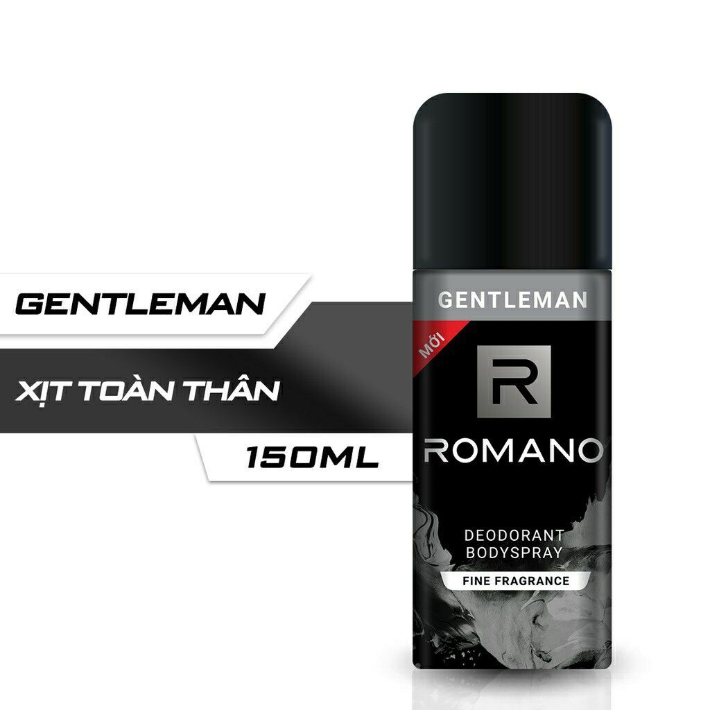 Xịt nước hoa toàn thân nam Romano Gentleman 150ml - khử mùi, ngăn mồ hôi
