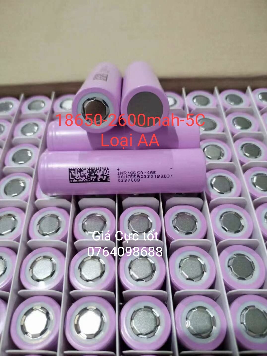 Pin cell 18650-3.7V, 2500mah-10C.2600mah-5C