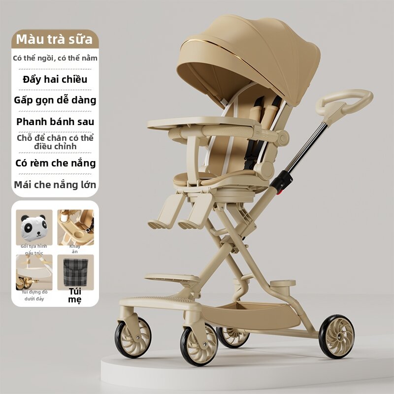 High View Lightweight Foldable Sit-Lie-Swivel Stroller - 3