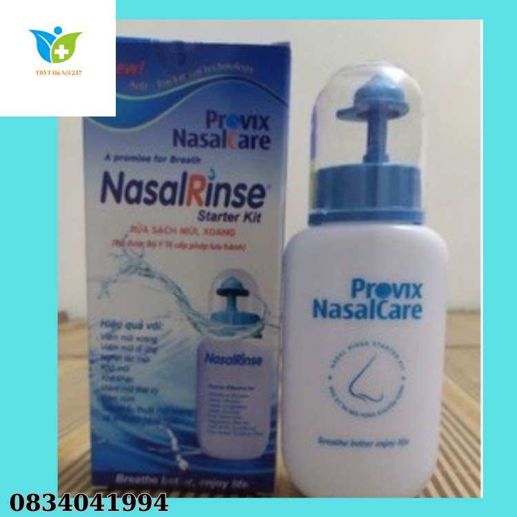 Bình rửa mũi Nasal Rinse, tặng kèm 10 gói muối rửa mũi