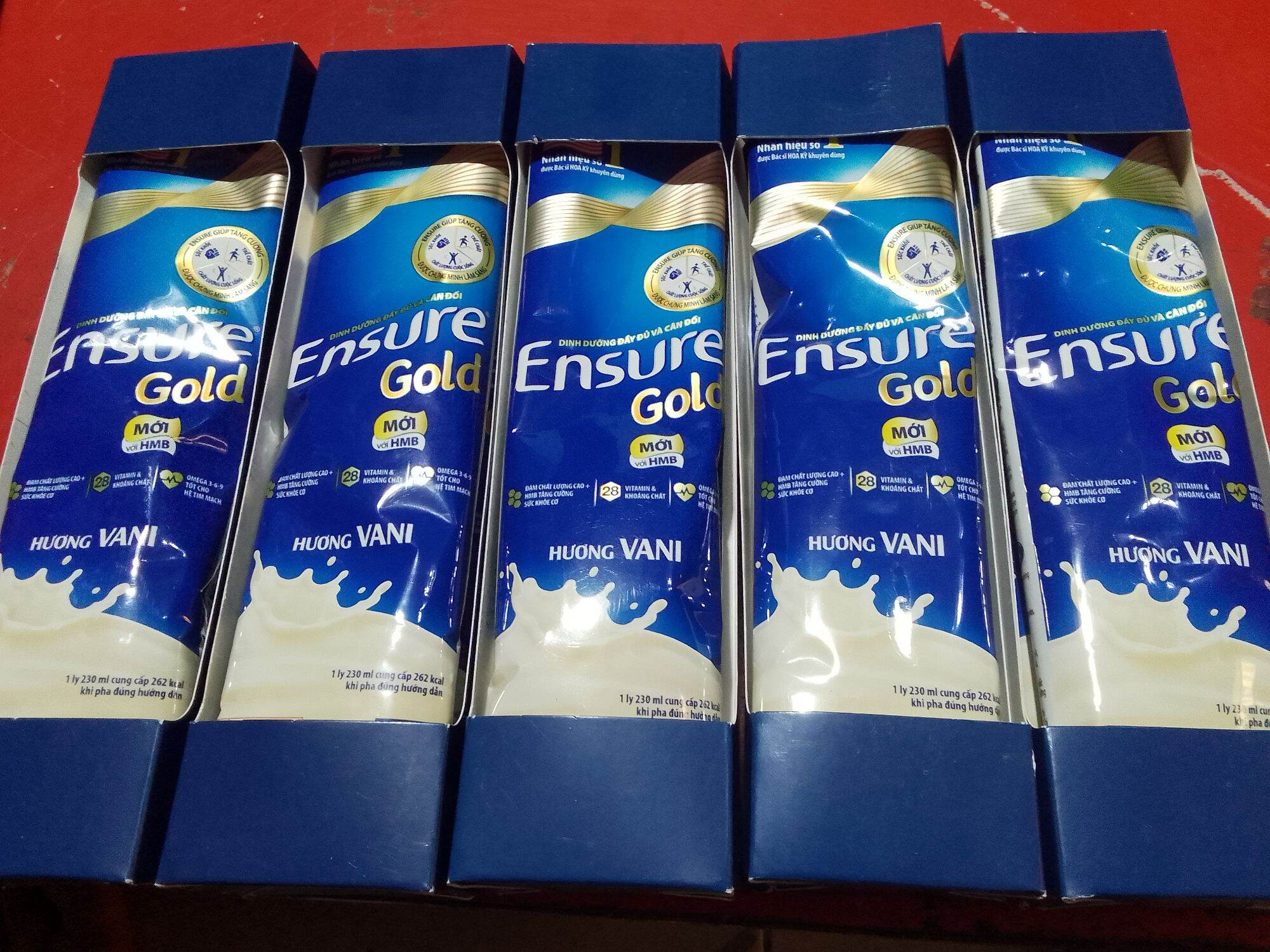 QT ensure combo 10 gói Sữa Ensure Gold hương vani gói 60,6g date 8 2024