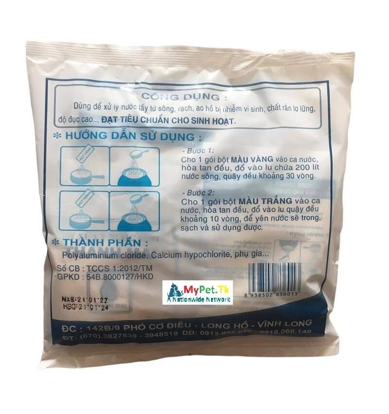 Bột Xử Lý Nước Sông ao, hồ rạch bị nhiễm vi sinh, chất rắn lơ lửng Thanh Mai 14G x 10