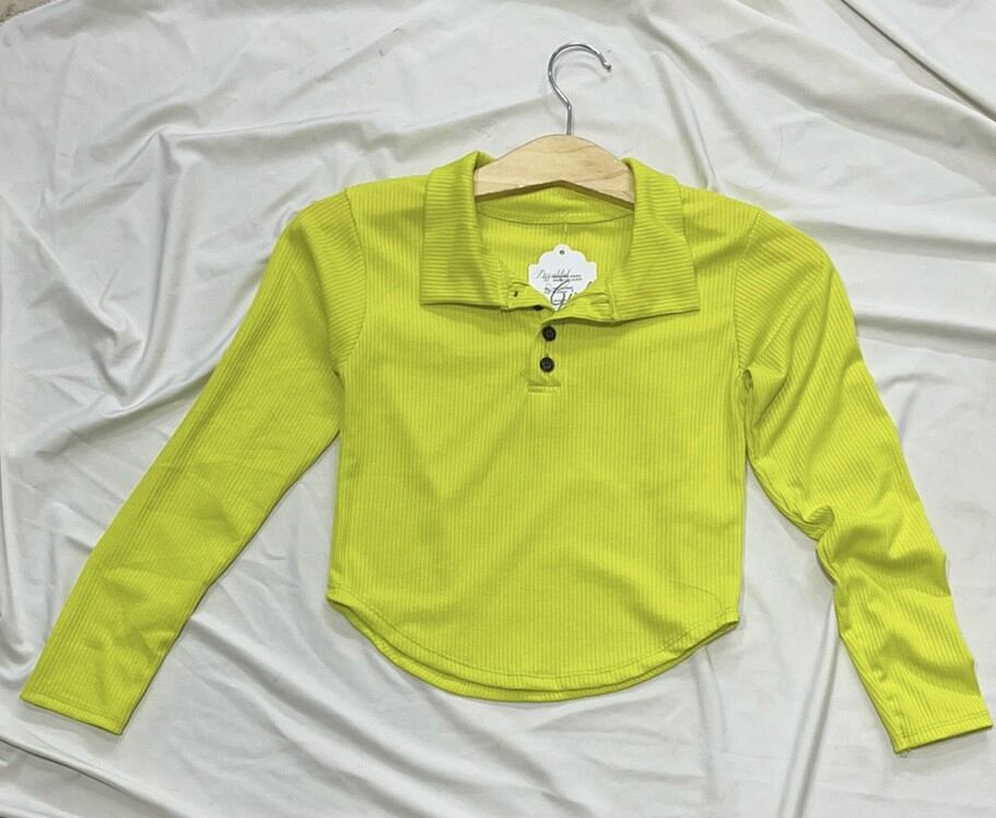 ÁO KIỂU CROPTOP TAY DÀI ĐÍNH NÚT