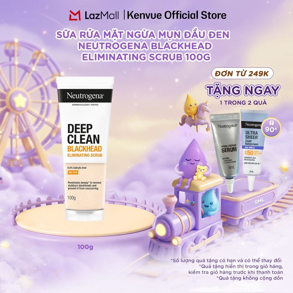 Sữa rửa mặt Ngừa Mụn Đầu Đen Neutrogena Blackhead Eliminating Scrub 100g