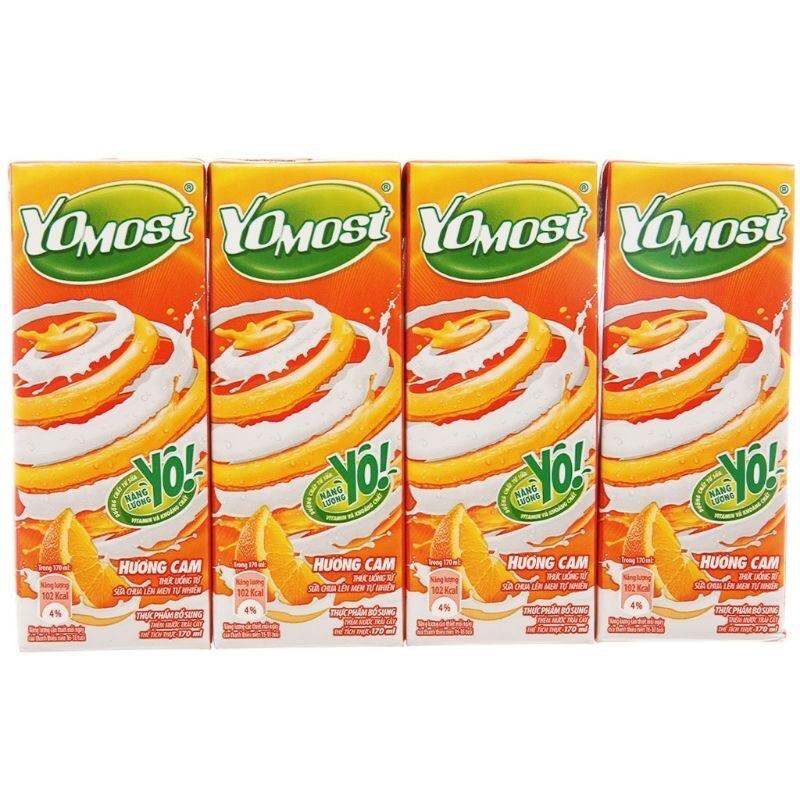 Lốc 4 hộp sữa chua uống yomost 180ml - đủ vị