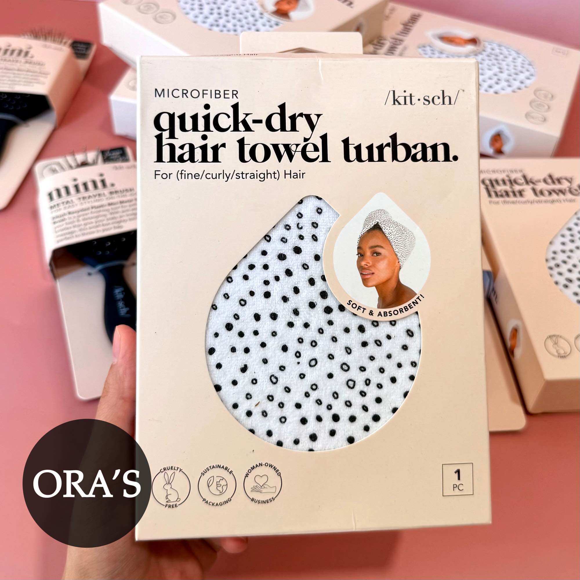 Khăn quấn tóc Kitsch Microfiber Hair Towel - Micro Dot