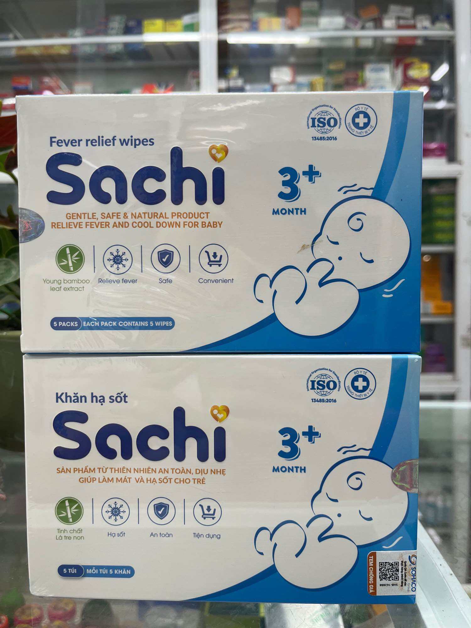 Khăn hạ sốt Sachi 3M+