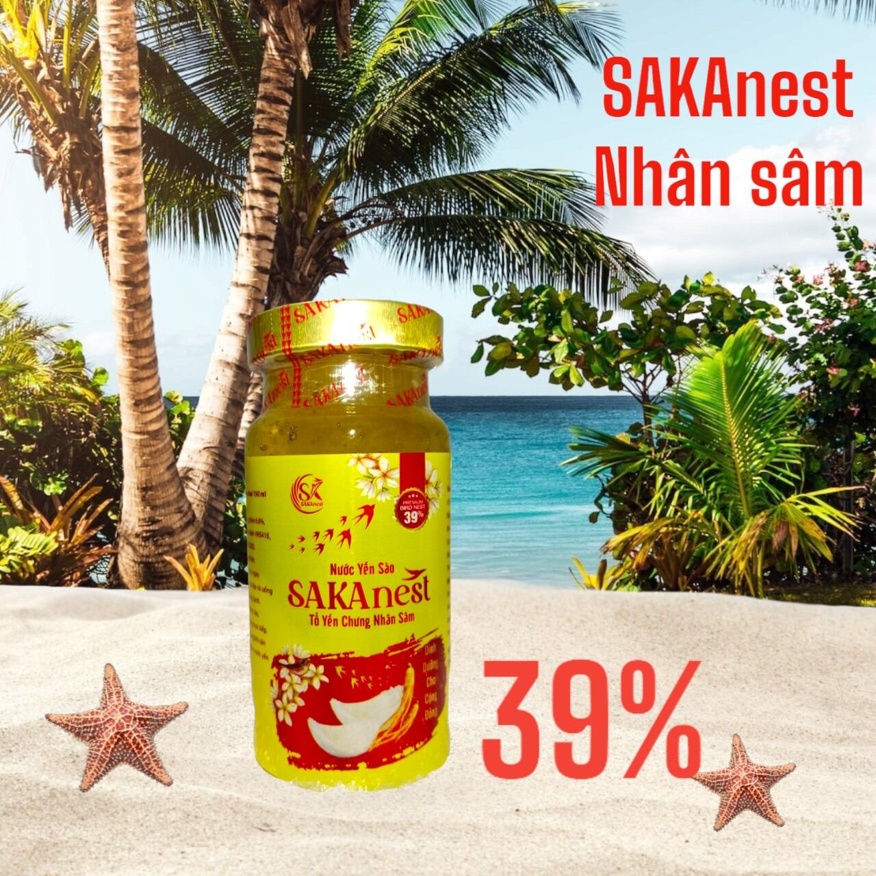 Yến sào cao cấp SAKAnest nhân sâm lọ 150ml 39% yến tươi