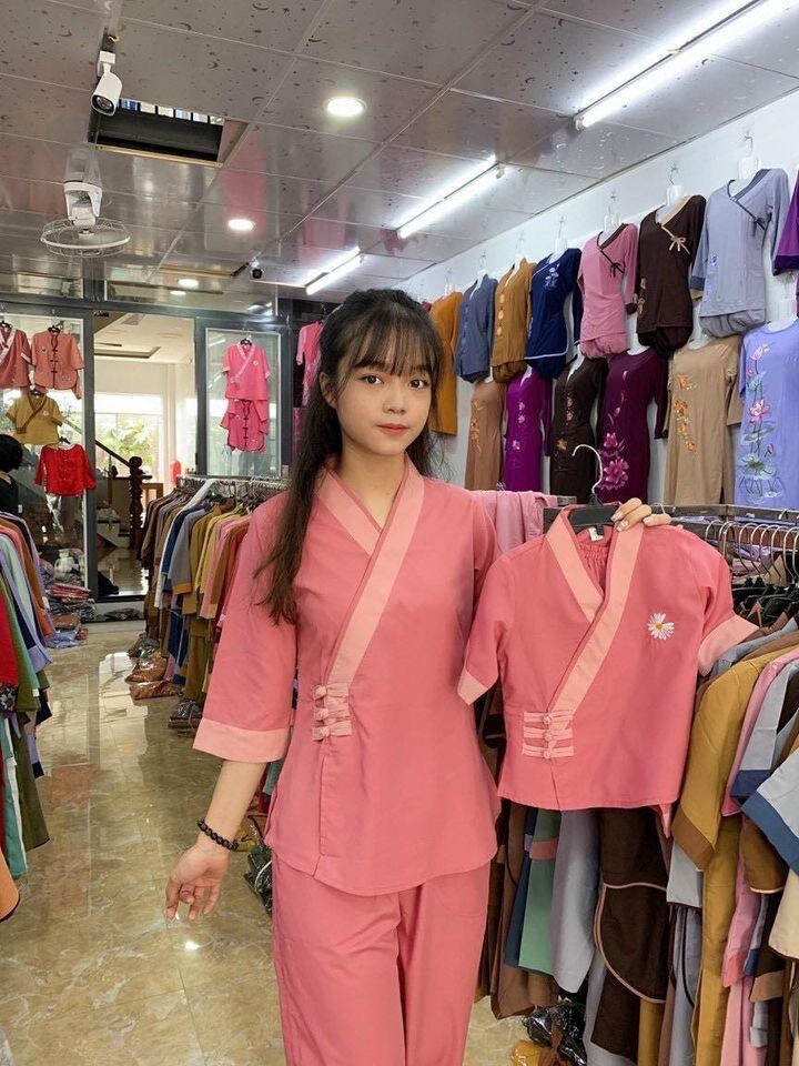 Đồ đi chùa nữ_Mẫu kate 3 nút