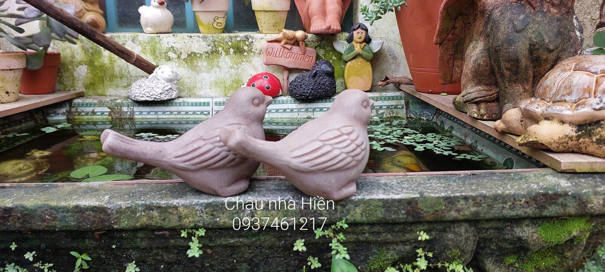 Chim đất nung trang trí sân vườn tiểu cảnh