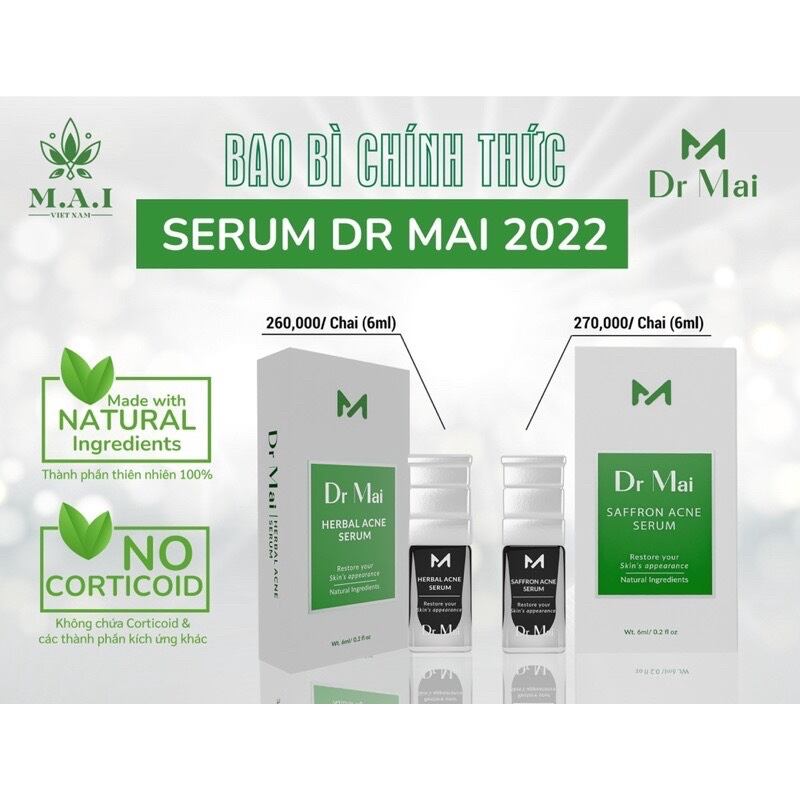 Serum Dr mai Nguyên Chất Và Mix Safron Mẫu Mới Chính Hãng Giúp Da Trắng Sáng